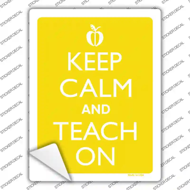 P-2135s-S Keep Calm & Teach on Novelty Rectangle Sticker Decal, Small