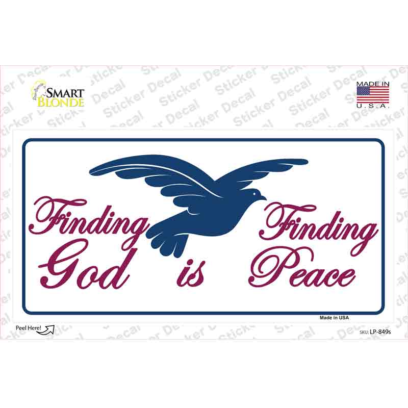 LP-849s-M Finding God Finding Peace Novelty Sticker Decal, Medium