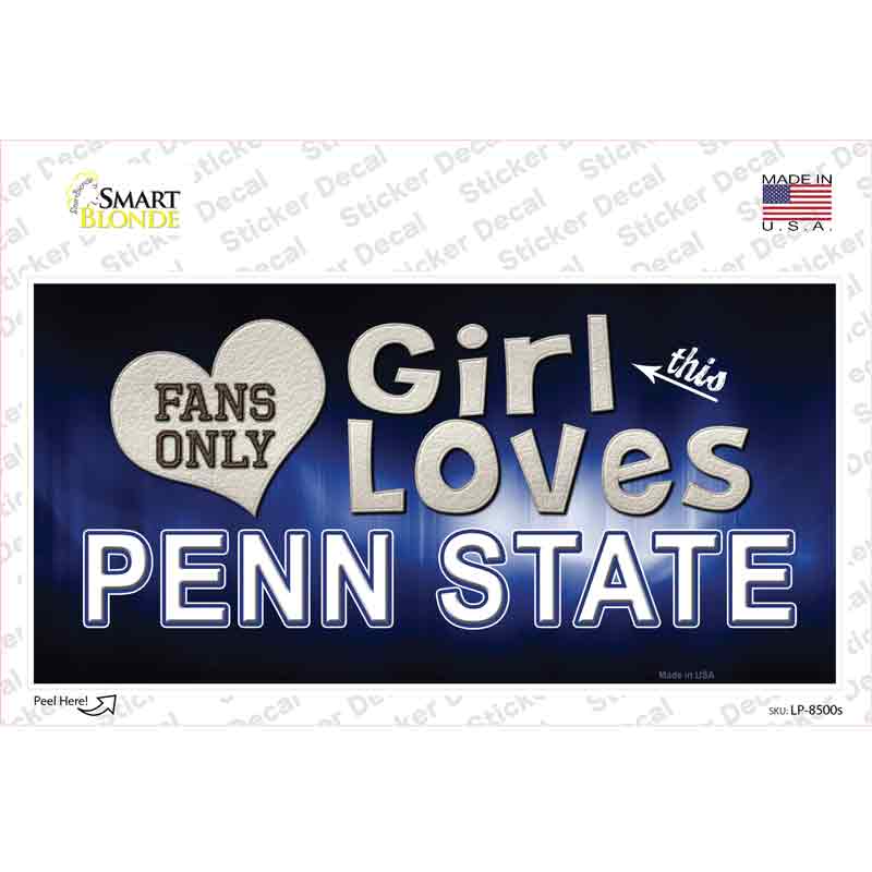 LP-8500s-M This Girl Loves Penn State Novelty Sticker Decal, Medium