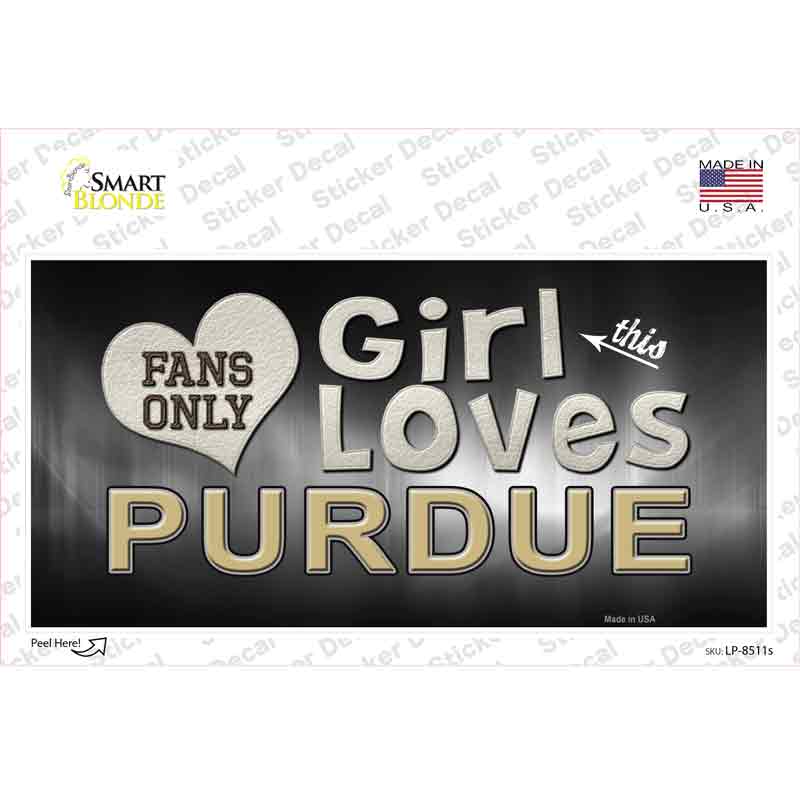 LP-8511s-M This Girl Loves Purdue Novelty Sticker Decal, Medium