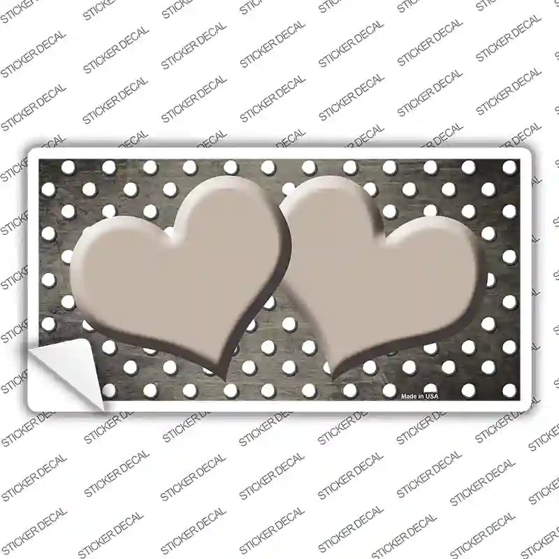 LP-7404s-S Tan White Small Dots Hearts Oil Rubbed Novelty Sticker Decal, Small