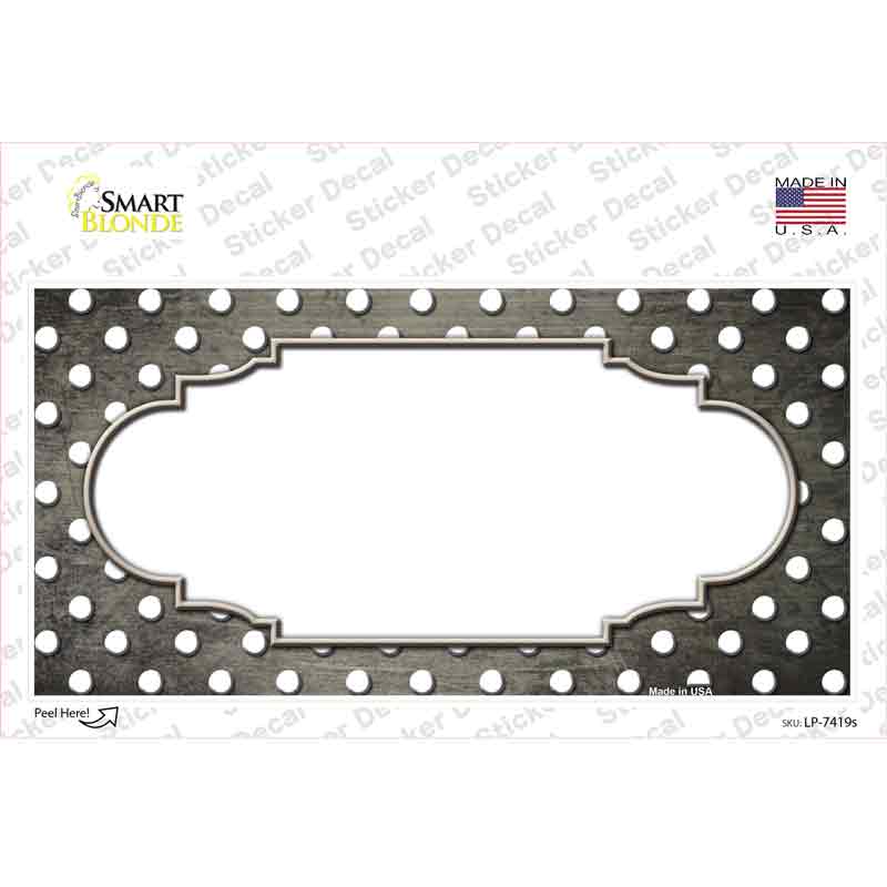 LP-7419s-M Tan White Small Dots Scallop Oil Rubbed Novelty Sticker Decal, Medium