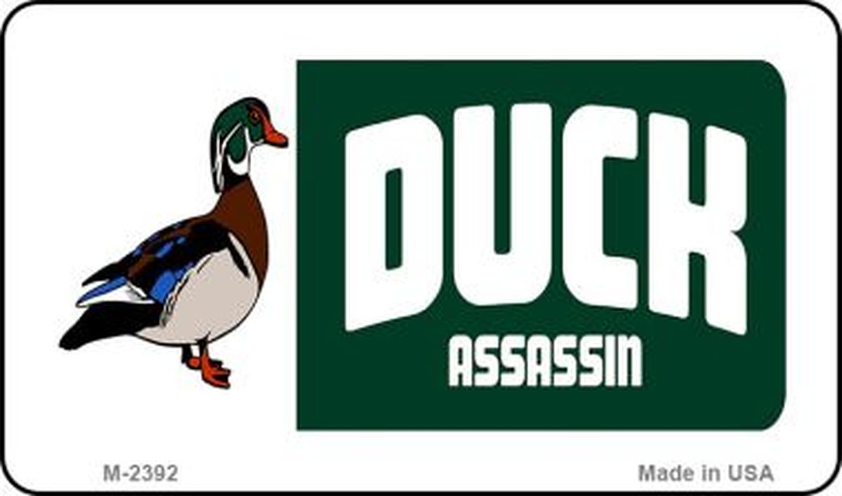 M-2392 3.5 x 2 in. Duck Assassin Novelty Metal Magnet