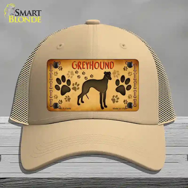 HAT15-MLP-10448 Greyhound Novelty License Plate Hat, Mesh - Khaki