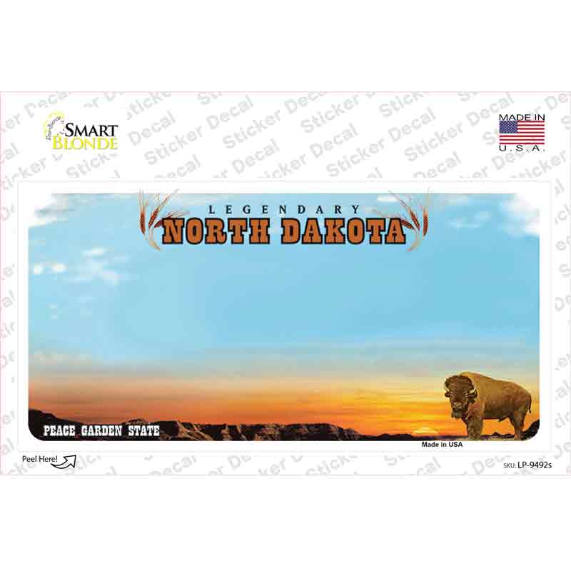 LP-9492s-M North Dakota Novelty Sticker Decal, Medium