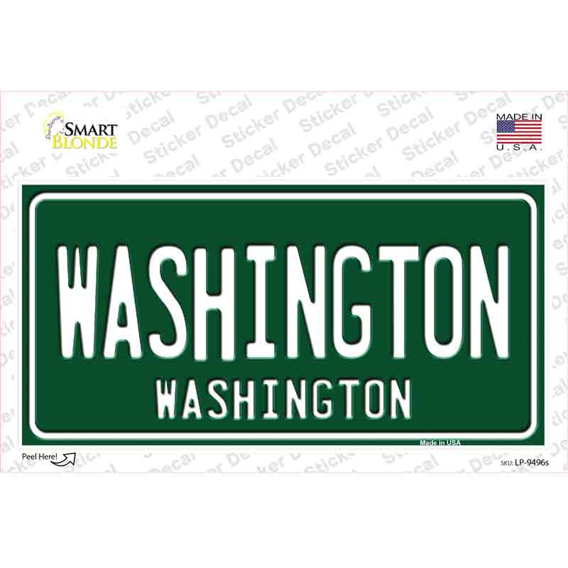 LP-9496s-M Washington Green Novelty Sticker Decal, Medium