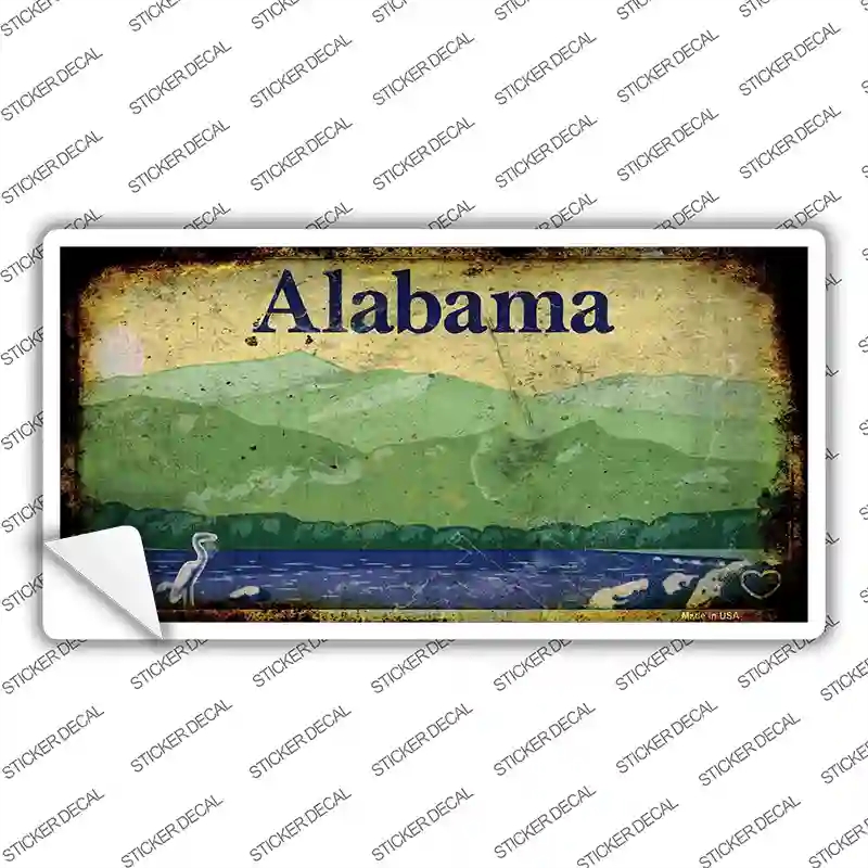 LP-9503s-L Alabama Rusty Novelty Sticker Decal, Large