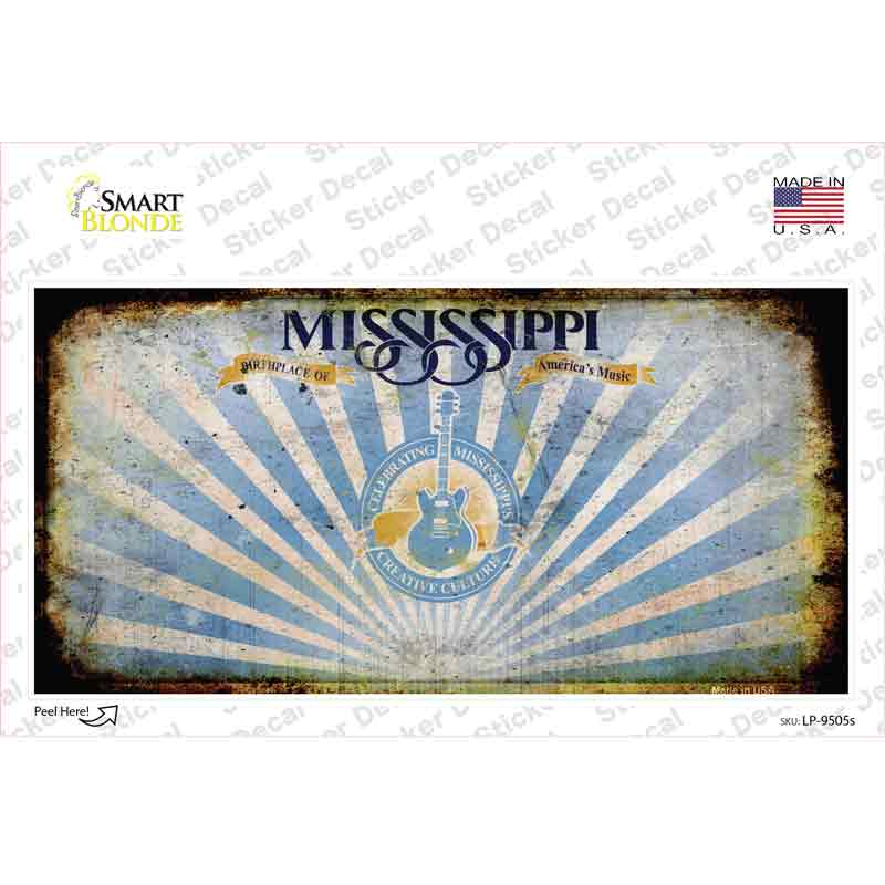 LP-9505s-M Mississippi Rusty Novelty Sticker Decal, Medium