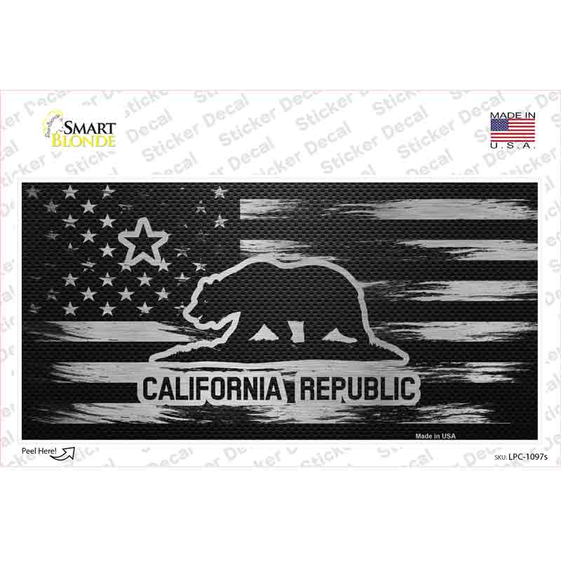 LPC-1097s-M California Carbon Fiber Novelty Sticker Decal, Medium