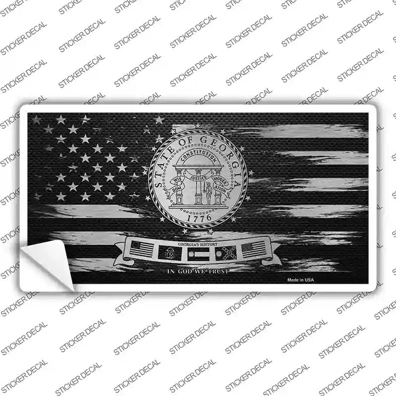LPC-1102s-S Georgia Carbon Fiber Novelty Sticker Decal, Small