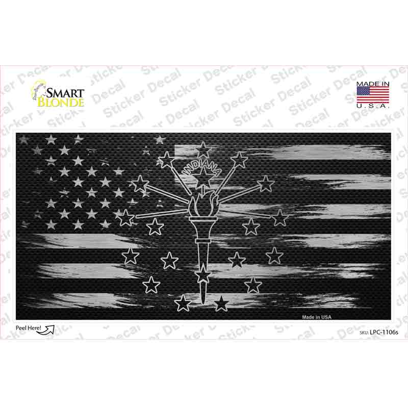 LPC-1106s-M Indiana Carbon Fiber Novelty Sticker Decal, Medium
