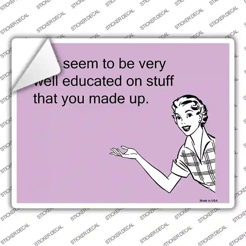 P-919s-L Well Educated Novelty Rectangle Sticker Decal, Large