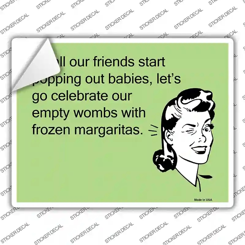 P-924s-L Celebrate with Frozen Margaritas Novelty Rectangle Sticker Decal, Large