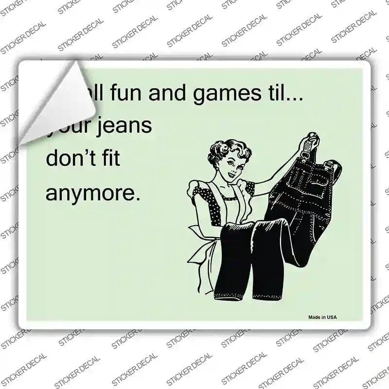 P-975s-S Its All Fun & Games Novelty Rectangle Sticker Decal, Small