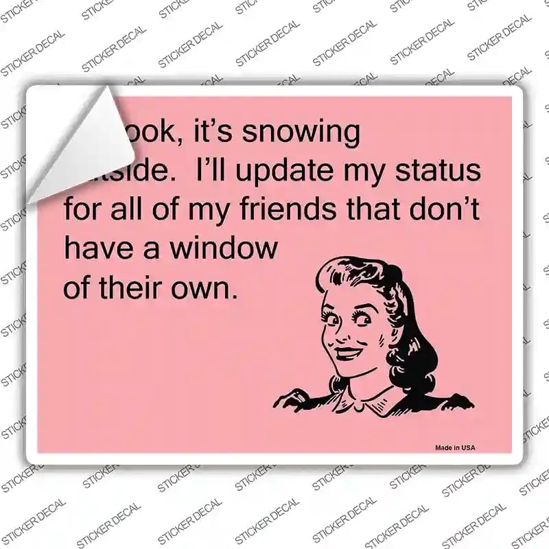 P-994s-XL Oh Look Its Snowing Novelty Rectangle Sticker Decal, Extra Large