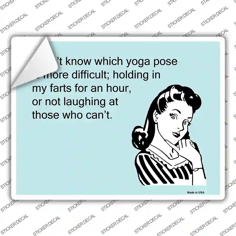 P-995s-L Which Yoga Pose More Difficult Novelty Rectangle Sticker Decal, Large