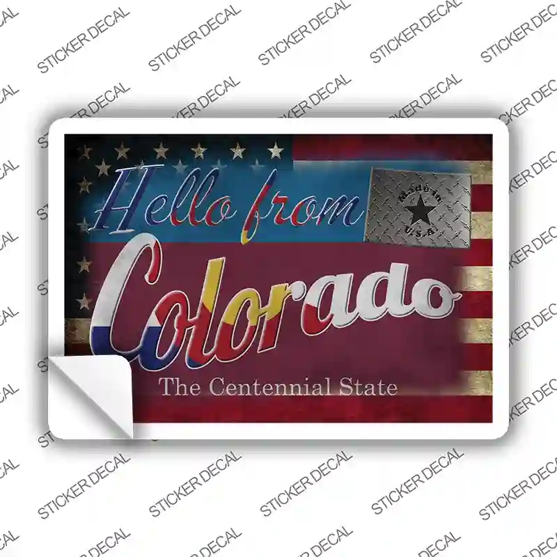 PC-006s-XL Hello From Colorado Novelty Postcard Sticker Decals, Extra Large