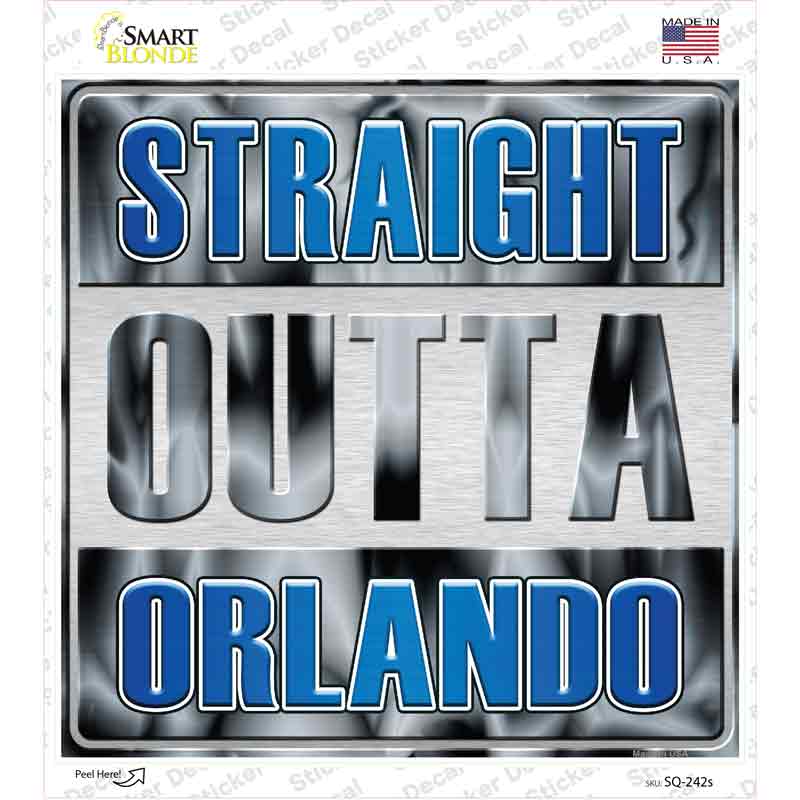 SQ-242s-M Straight Outta Orlando Novelty Square Sticker Decal, Medium