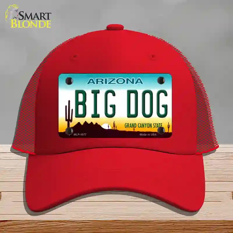 HAT17-MLP-1077 Big Dog Arizona Novelty License Plate Hat, Mesh - Red