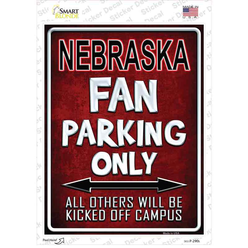 P-290s-M Nebraska Novelty Rectangle Sticker Decal, Medium