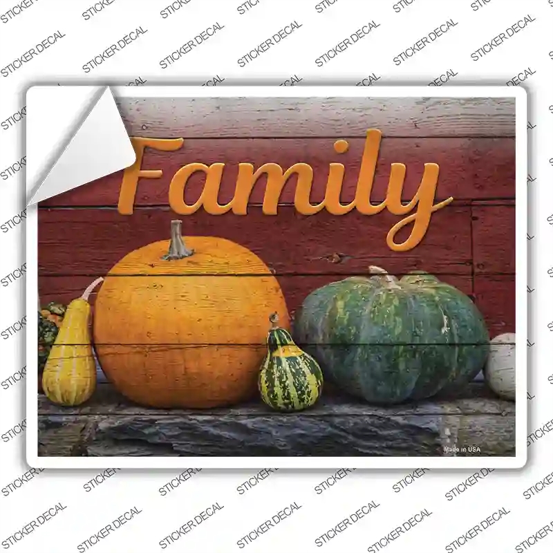 P-2992s-S Family Novelty Rectangle Sticker Decal, Small