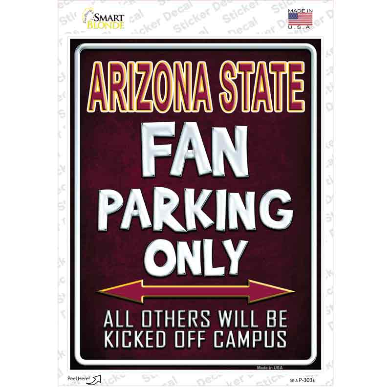 P-303s-M Arizona State Novelty Rectangle Sticker Decal, Medium