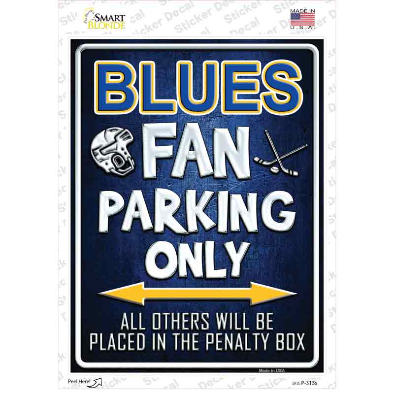 P-313s-M Blues Novelty Rectangle Sticker Decal, Medium