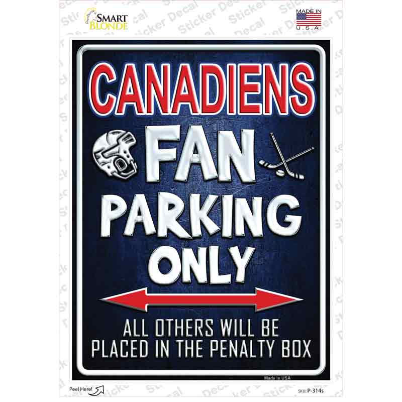 P-314s-M Canadiens Novelty Rectangle Sticker Decal, Medium
