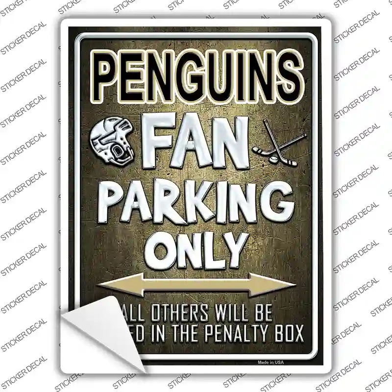 P-326s-L Penguins Novelty Rectangle Sticker Decal, Large