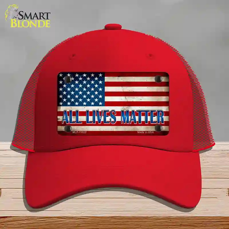 HAT17-MLP-11022 All Lives Matter Novelty License Plate Hat, Mesh - Red