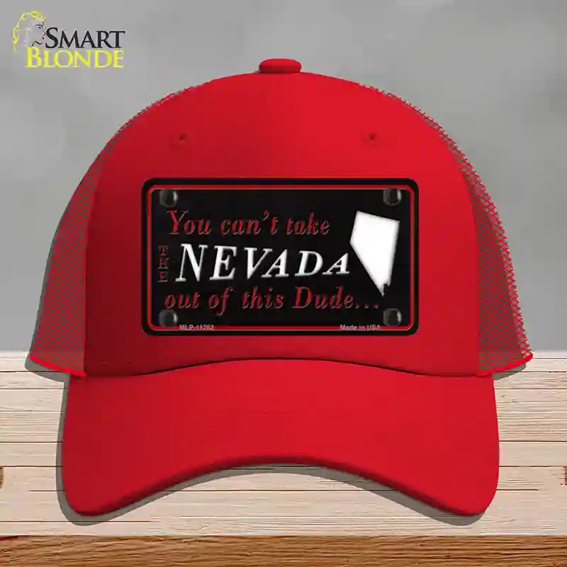 HAT17-MLP-11282 Nevada Dude Novelty License Plate Hat, Mesh - Red