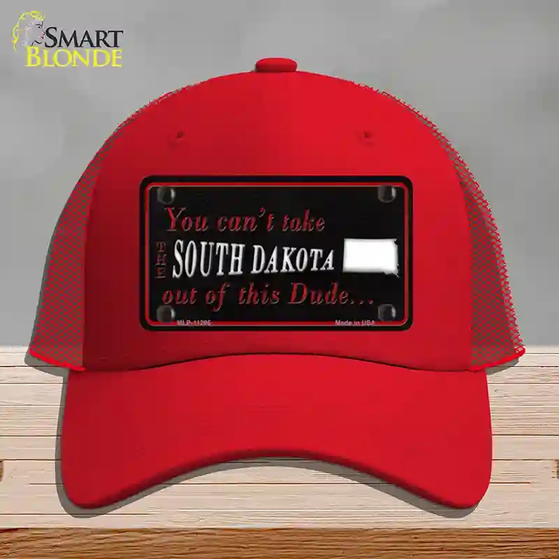 HAT17-MLP-11295 South Dakota Dude Novelty License Plate Hat, Mesh - Red