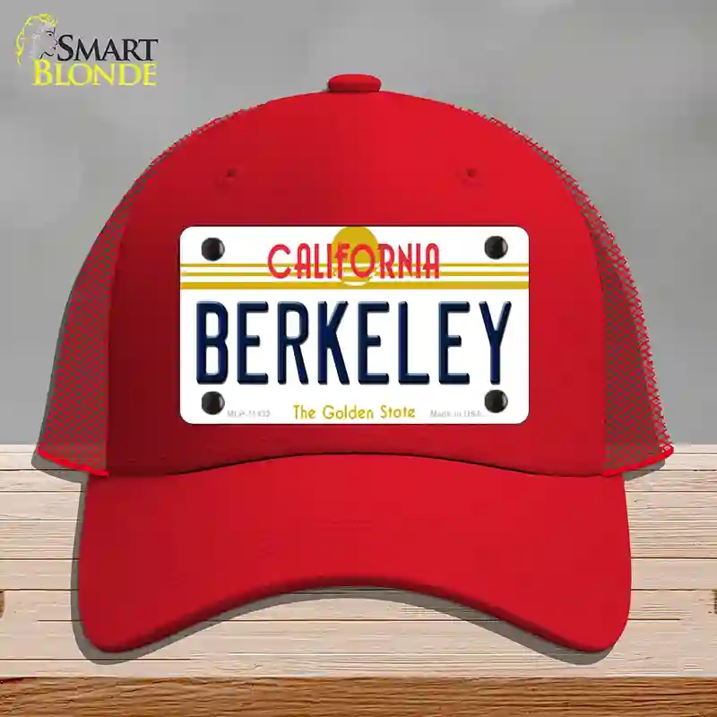HAT17-MLP-11432 Berkeley California Novelty License Plate Hat, Mesh - Red