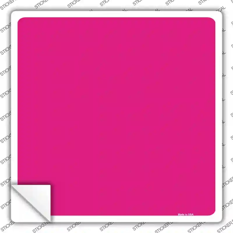 SQ-003s-L Pink Solid Novelty Square Sticker Decal, Large