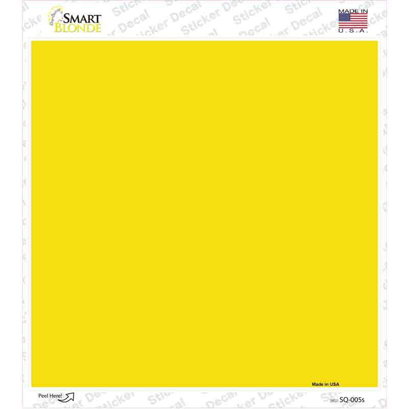 SQ-005s-M Yellow Solid Novelty Square Sticker Decal, Medium