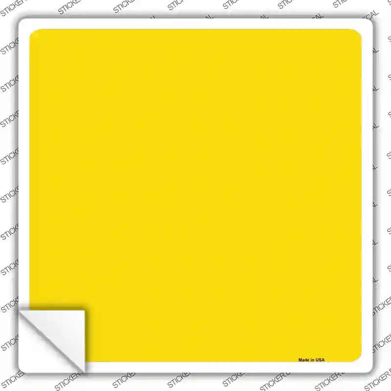 SQ-005s-S Yellow Solid Novelty Square Sticker Decal, Small