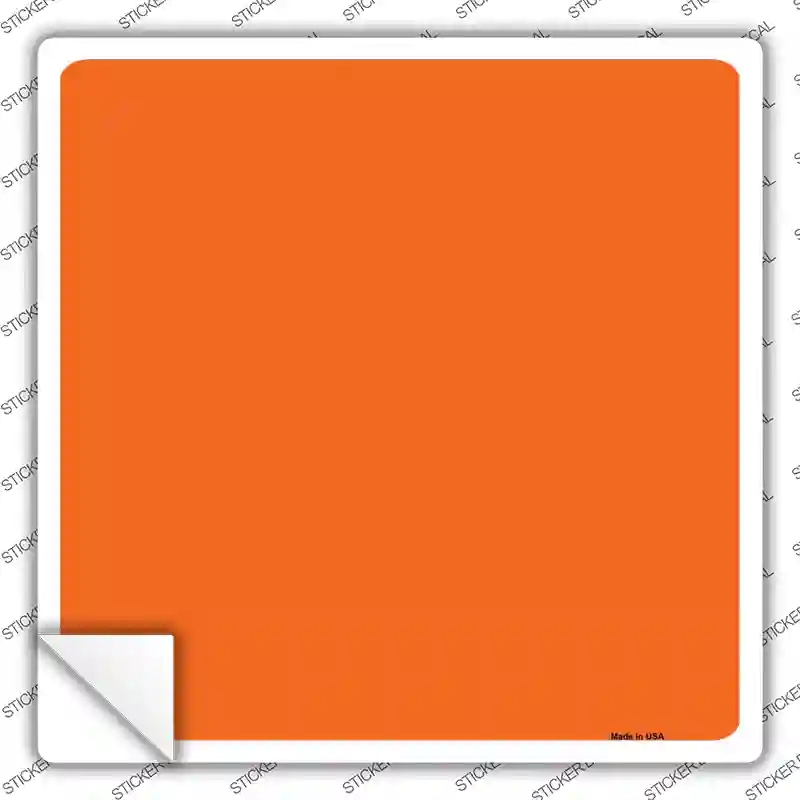 SQ-006s-L Orange Solid Novelty Square Sticker Decal, Large