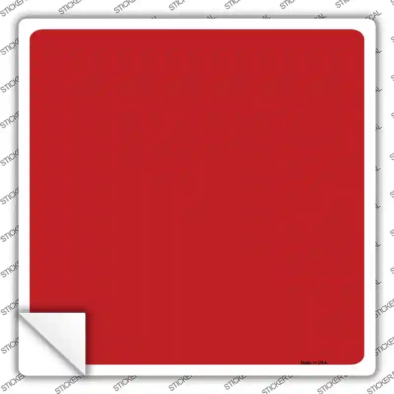 SQ-007s-L Red Solid Novelty Square Sticker Decal, Large