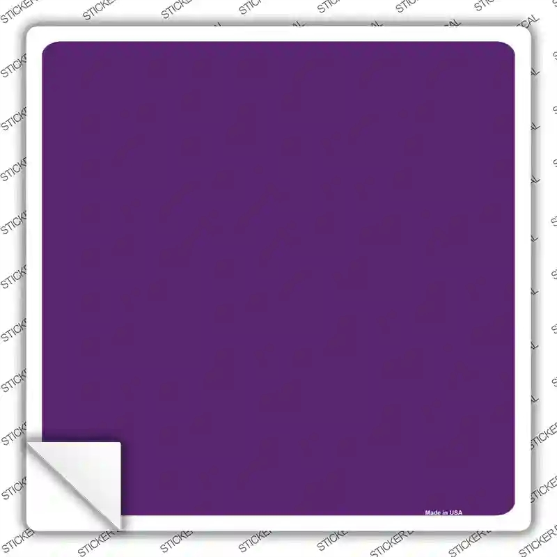 SQ-009s-S Purple Solid Novelty Square Sticker Decal, Small