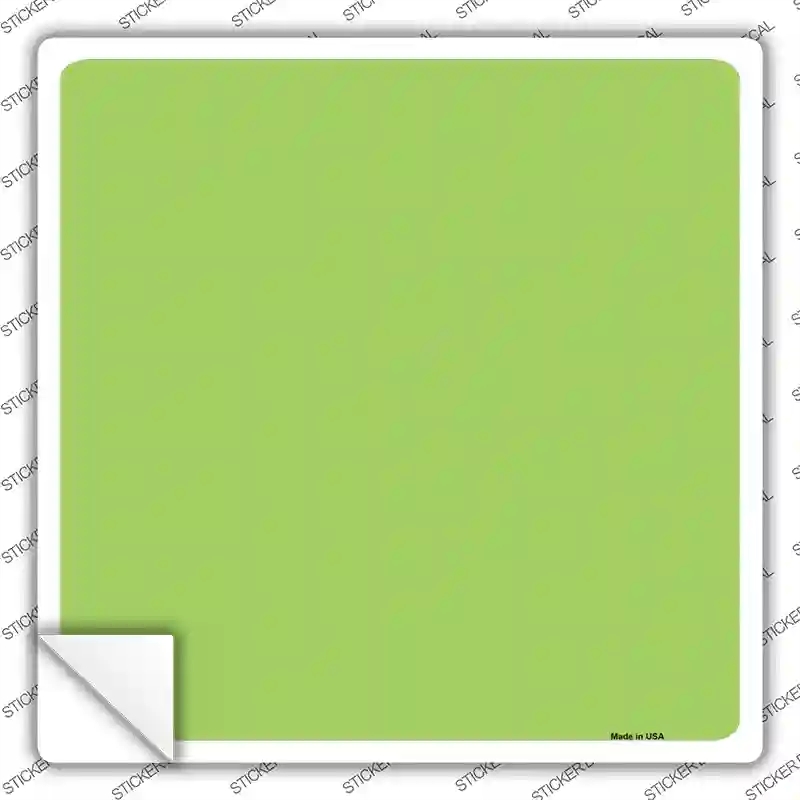 SQ-012s-S Lime Green Solid Novelty Square Sticker Decal, Small