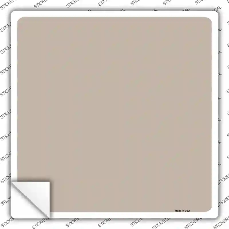 SQ-013s-L Tan Solid Novelty Square Sticker Decal, Large