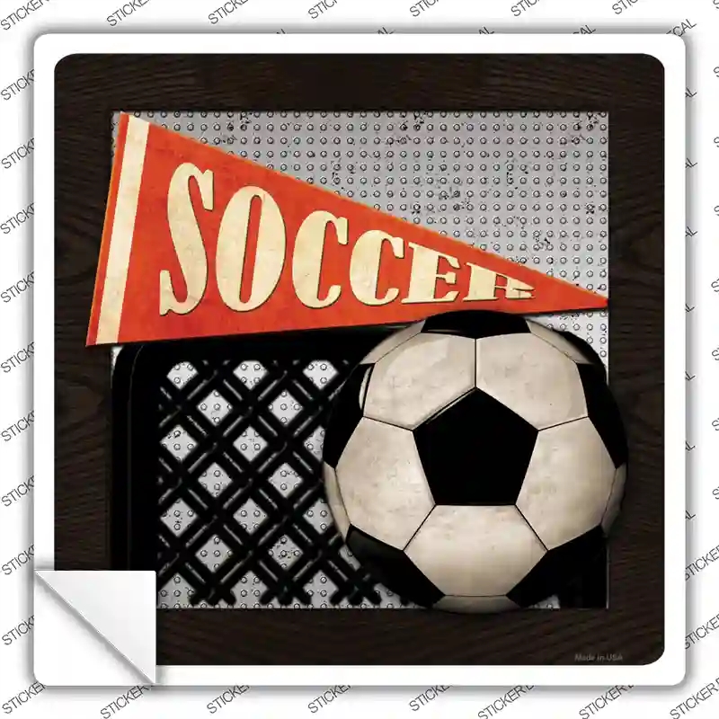 SQ-080s-XL Soccer Novelty Square Sticker Decal, Extra Large
