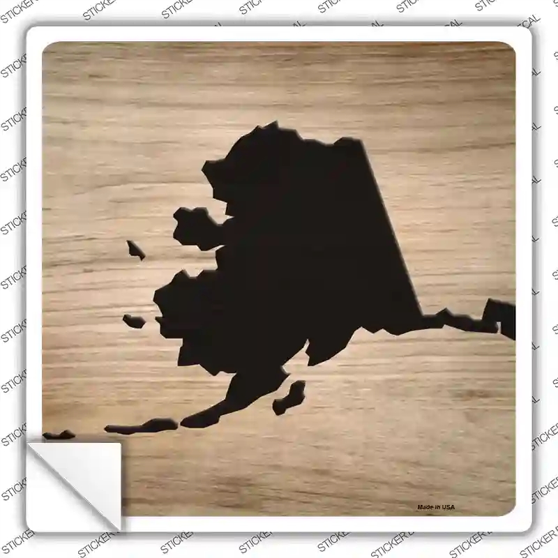 SQ-1054s-L Alaska Shape Letter Tile Novelty Square Sticker Decal, Large