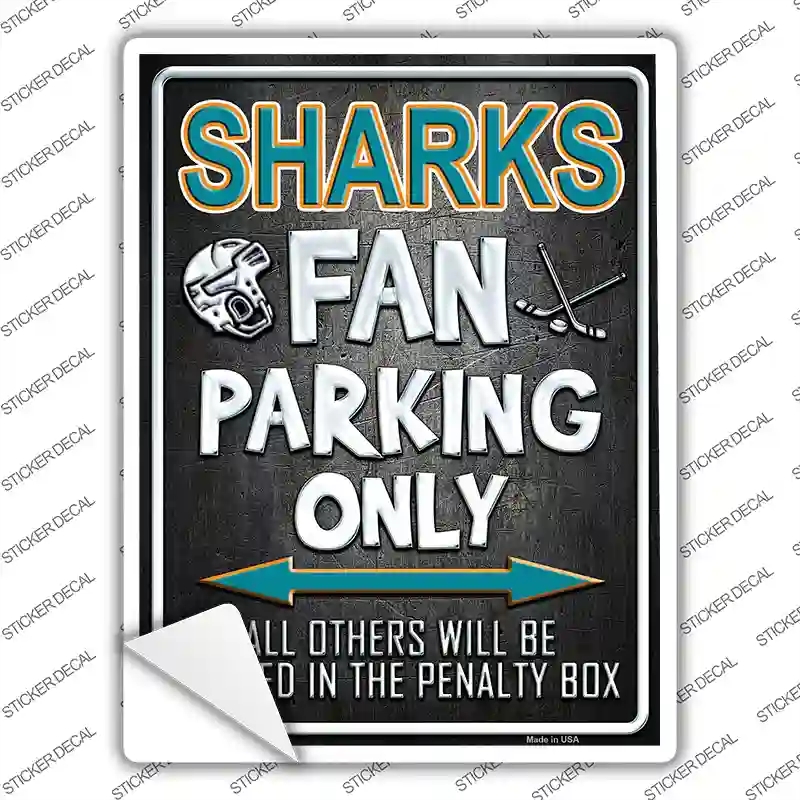 P-331s-XL Sharks Novelty Rectangle Sticker Decal, Extra Large