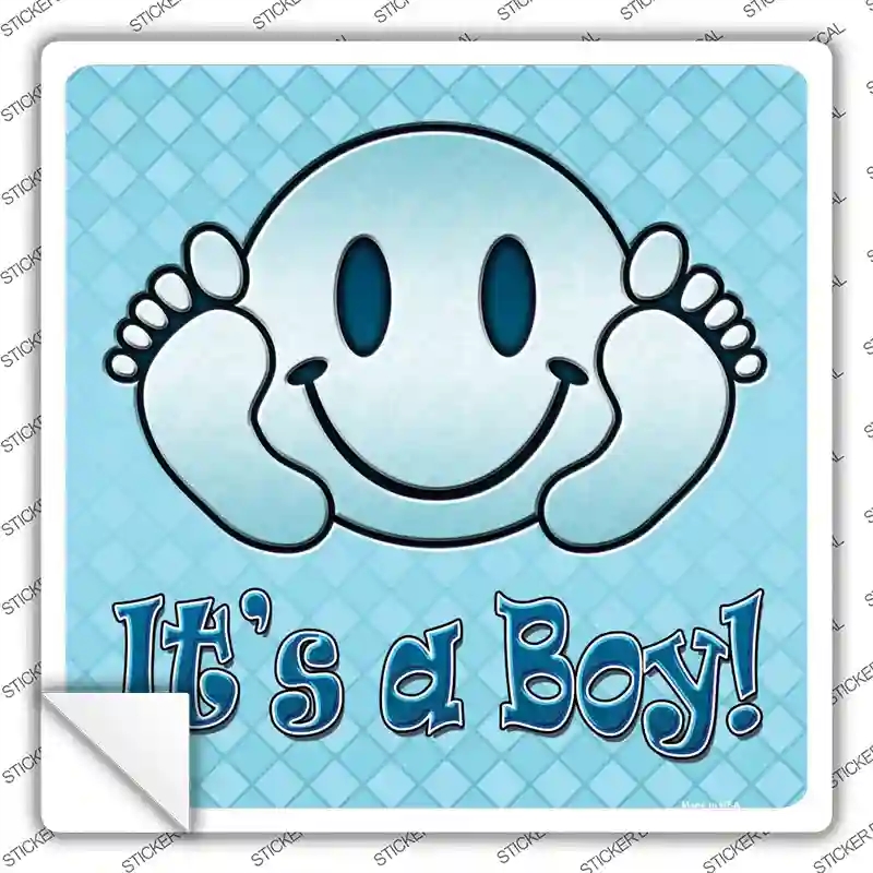 SQ-281s-L Its A Boy Novelty Square Sticker Decal, Large