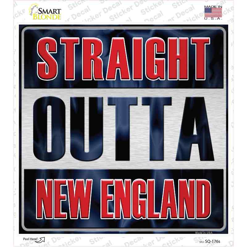 SQ-176s-M Straight Outta   England Novelty Square Sticker Decal, Medium