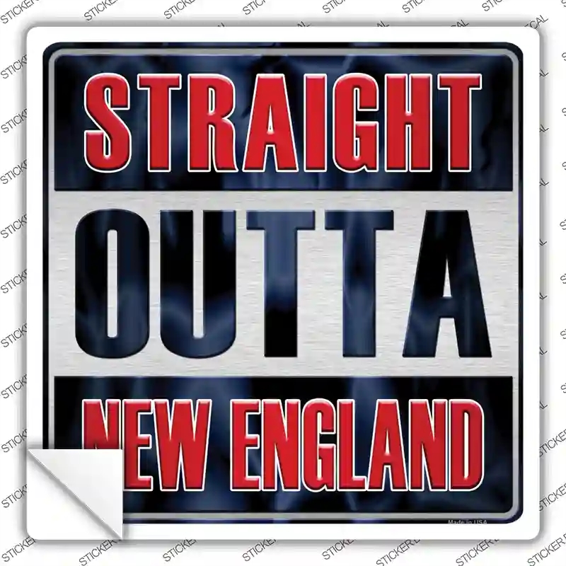 SQ-176s-S Straight Outta   England Novelty Square Sticker Decal, Small