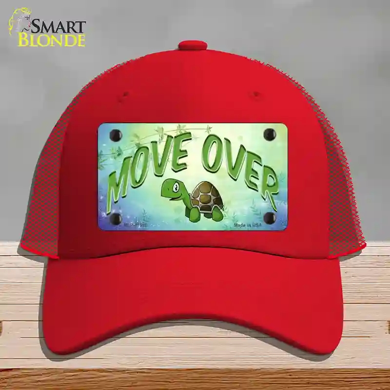 HAT17-MLP-11565 Move Over Novelty License Plate Hat, Mesh - Red