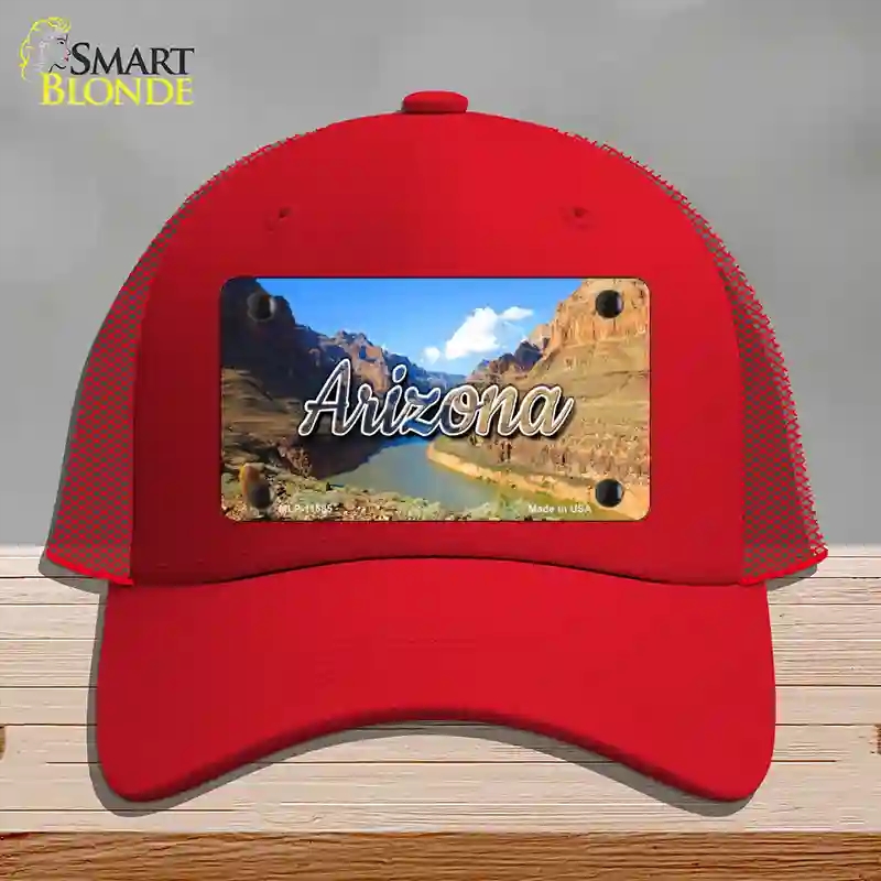 HAT17-MLP-11585 Arizona Canyon State Novelty License Plate Hat, Mesh - Red
