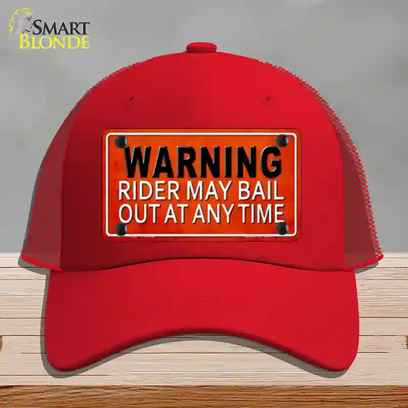 HAT17-MLP-11662 Rider May Bail Novelty License Plate Hat, Mesh - Red